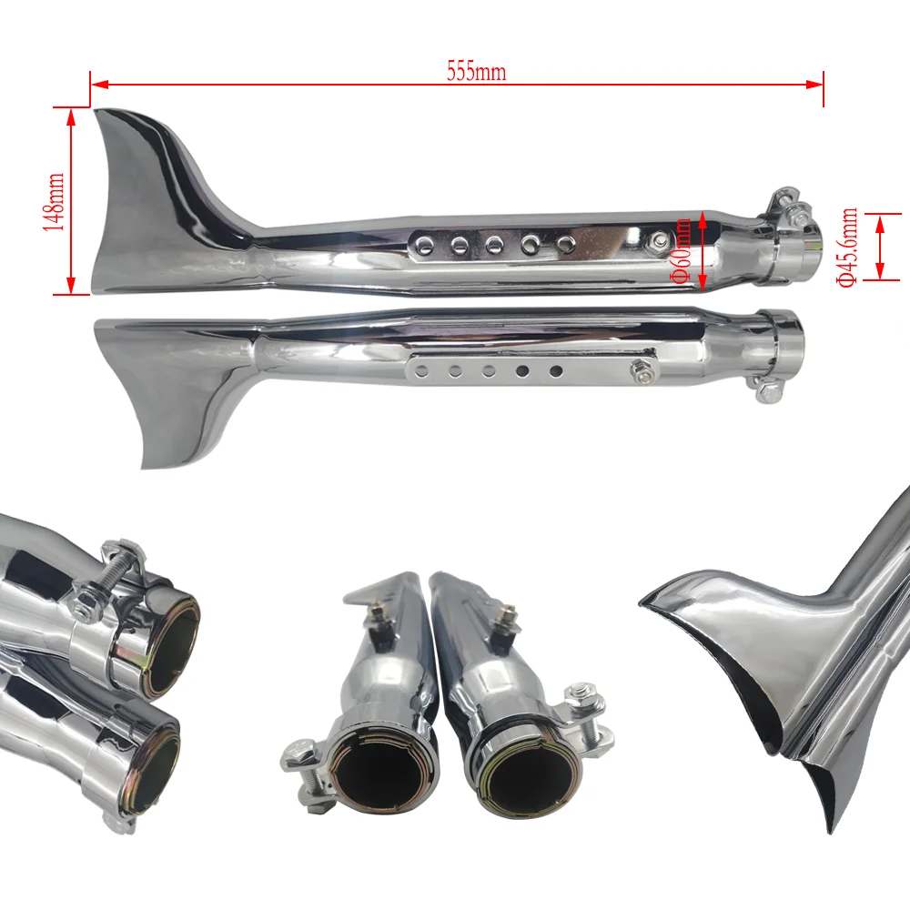 Универсальный глушитель выхлопной трубы мотоцикла труба наконечник Ретро