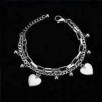 new fashion bracelet korean fashion hip hop bracelet fashion street photo accessories cool double bracelets for women 2021