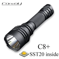 led flashlight convoy c8 plus with sst20 led flash light torch camping fishing portable light powerful tactical work latarka