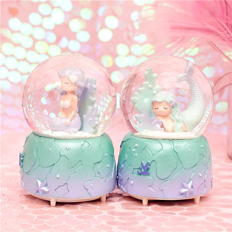 Снежные глобусы музыкальные с танцующими снежинками ручной работы водные шары
