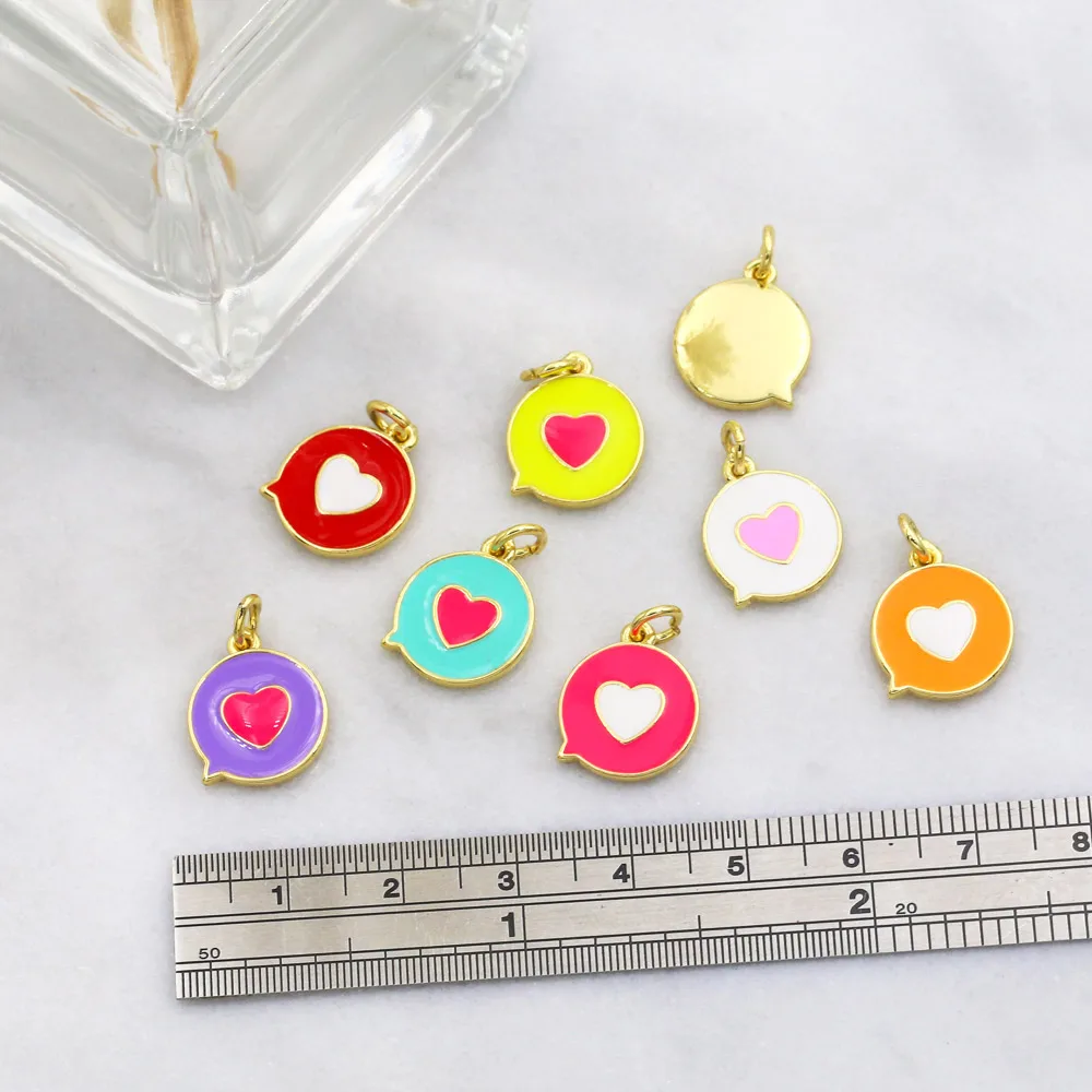 OCESRIO красочные маленькие эмалированные сердца монеты подвески для дисков