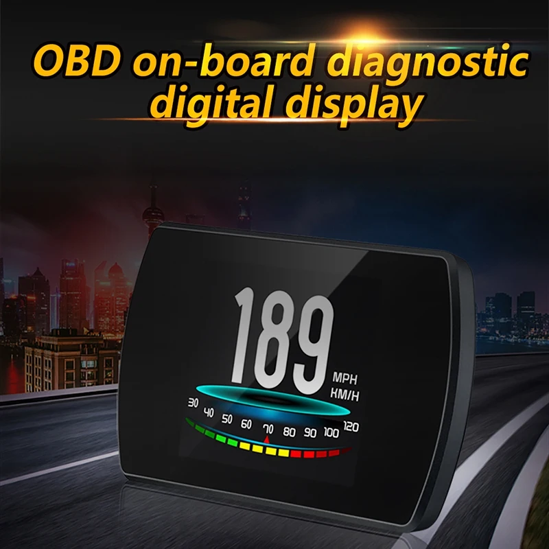 P12 HUD Car On-Board Computer 4.3 inch HD TFT Digital Speed Projector OBD Head Up Display Coolant Fuel Fault Code Clear | Автомобили и