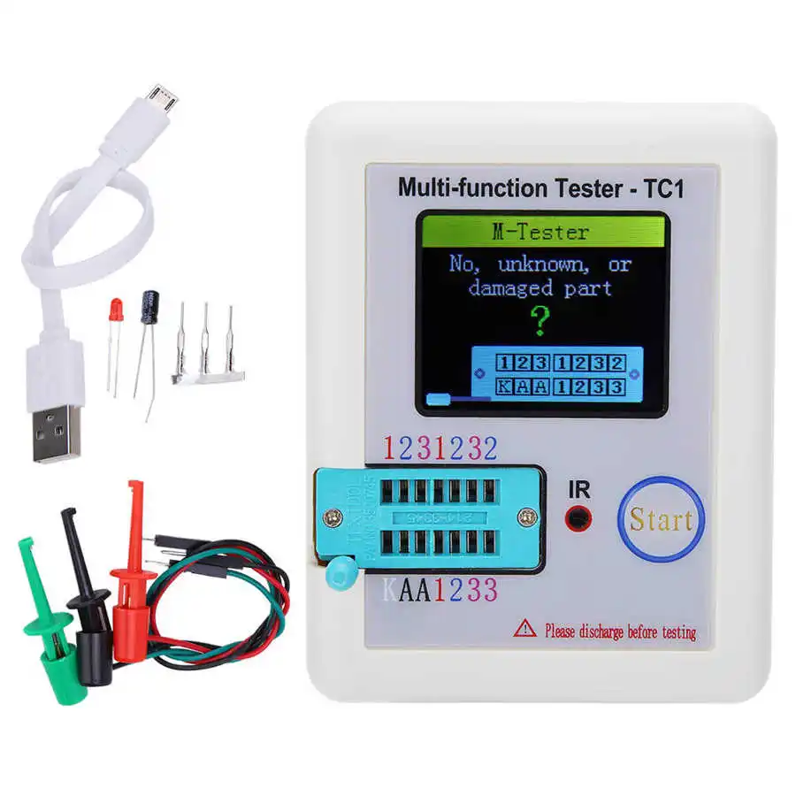 

LCR-TC1 Transistor Tester Multimeter TFT LCD Display ESR Diode Triode Capacitance Resistor Meter NPN PNP MOSFET Multimeter