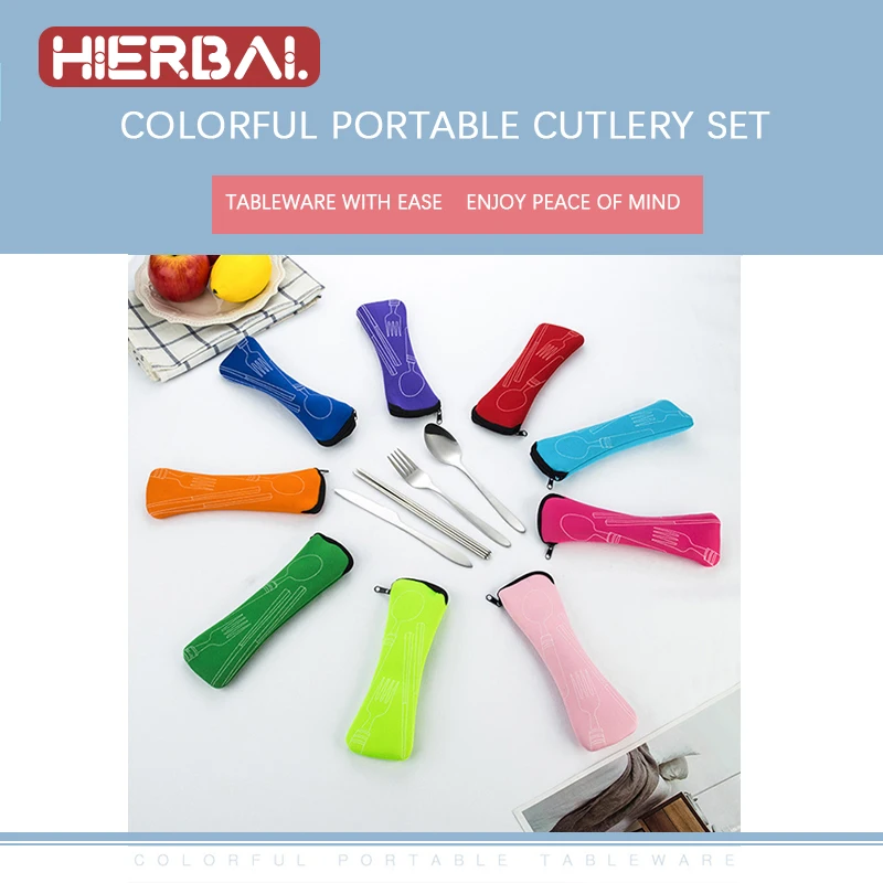 2 комплекта (8 шт.) портативная уличная посуда из нержавеющей стали набор столовых