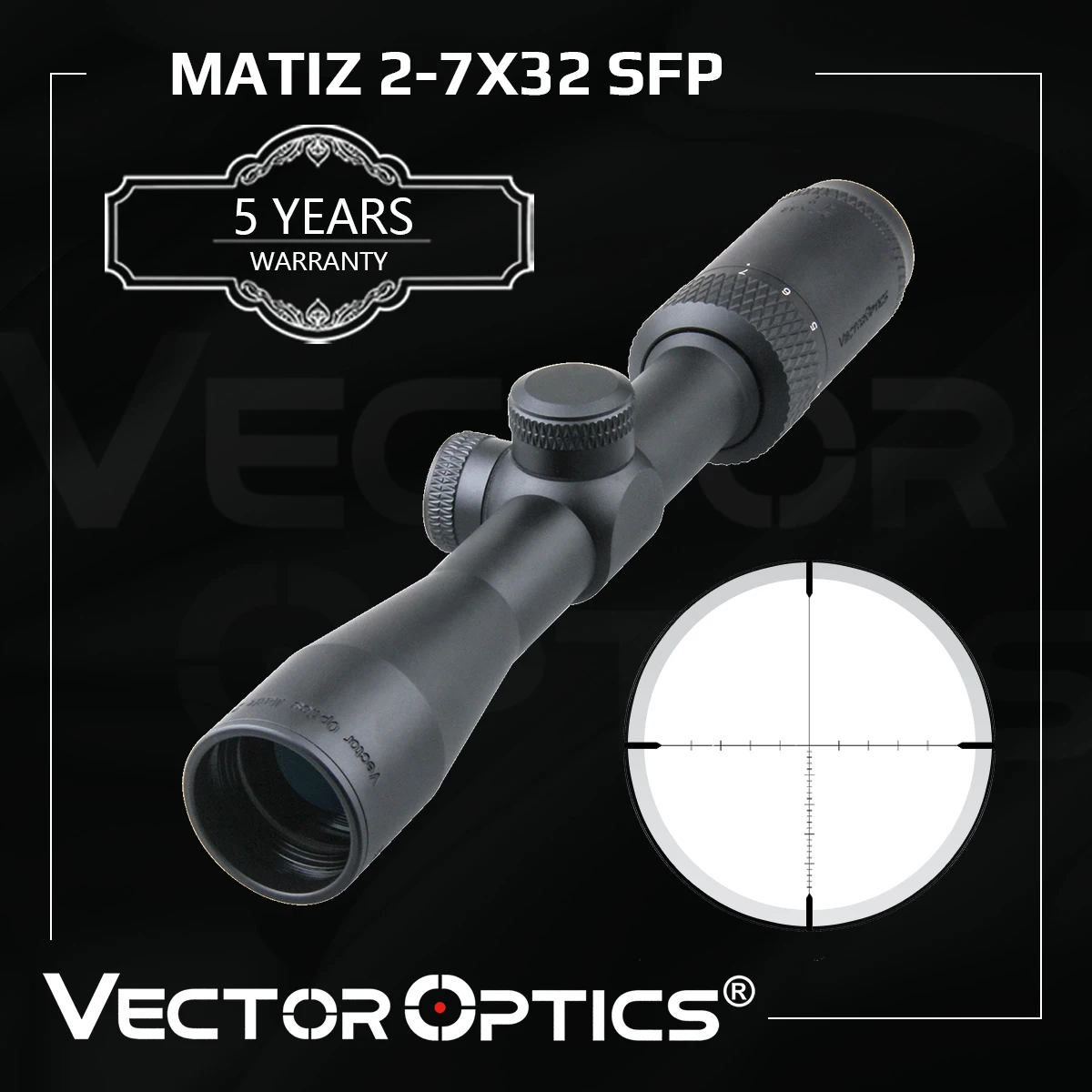 Прицел Vector Optics Matiz 2-7x32 SFP с креплением от края к краю Изображение 1/4MOA Регулировка