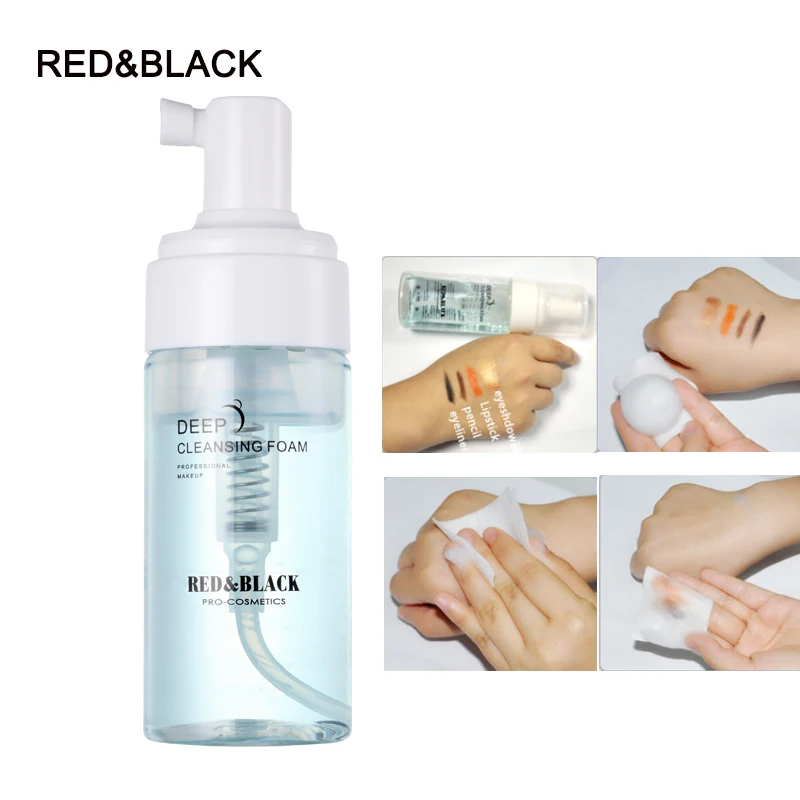 

Red&Black Deep cleansing foam makeup remover gentle without irritation skin care cleaning foam 110ml easy remover foam