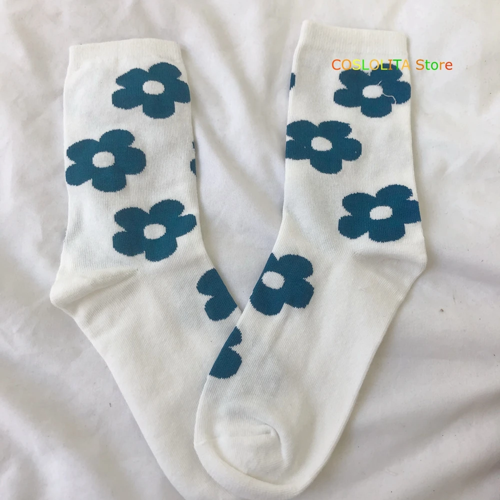 

Women Korean Ins Wild Heap heap socks Female Japanese Harajuku Girls Students Sweet Cute Strawberry Flower Short Socks Mori Girl