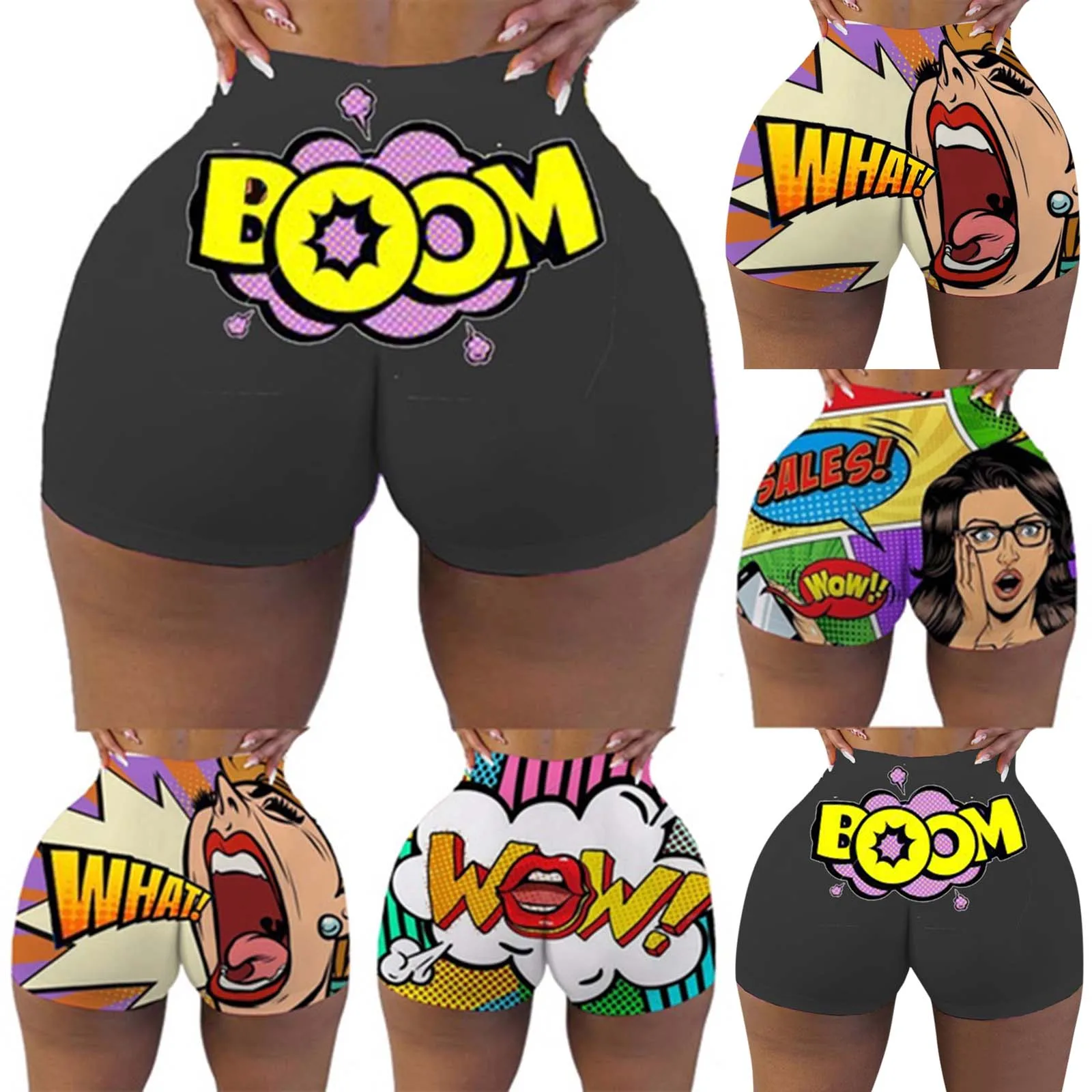 

Booty shorts Women's Fashion Slim Hot Funny Words Print Gym Shorts Butt Lift Shorts Summer Lady Shorts For Sports Panties 2021
