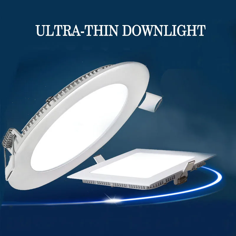 Потолочный светильник алюминиевый светодиодный панельный Круглый квадратный