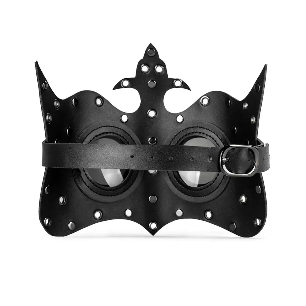 

GearDuke Steampunk half face mask Cosplay Mask Black leather Men and Women Masks Gothic Retro Halloween Party Props New