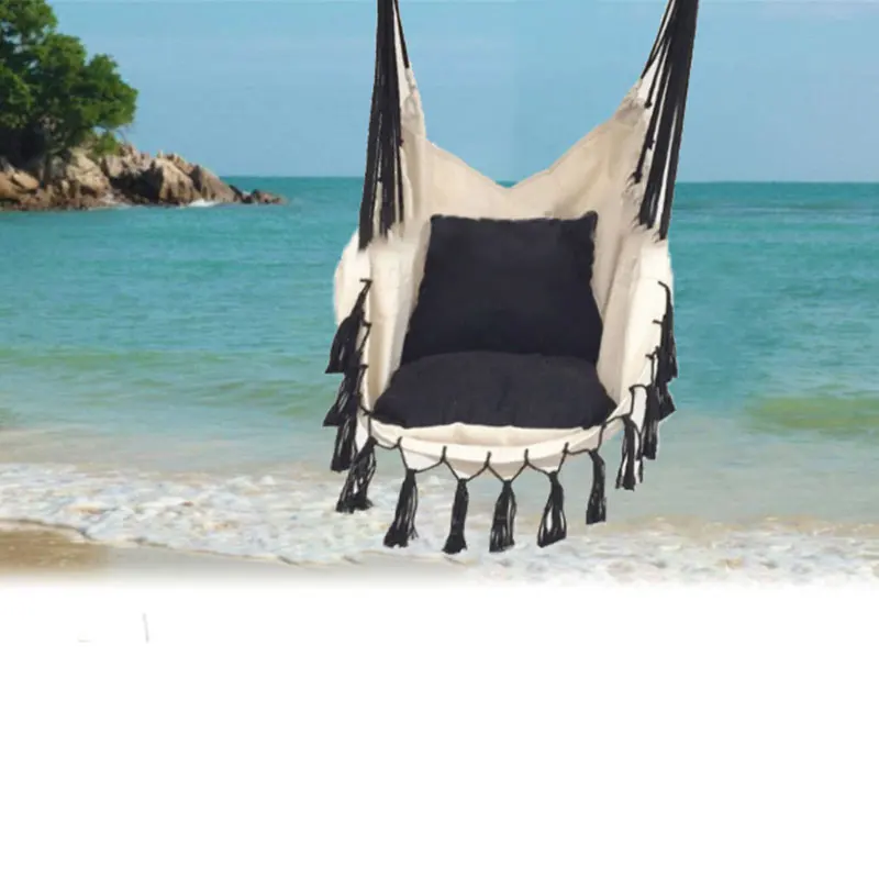 

Tassel Hanging Chair, Outdoor for Adults and Children indoor Hanging Chair with Cushion Canvas Swing