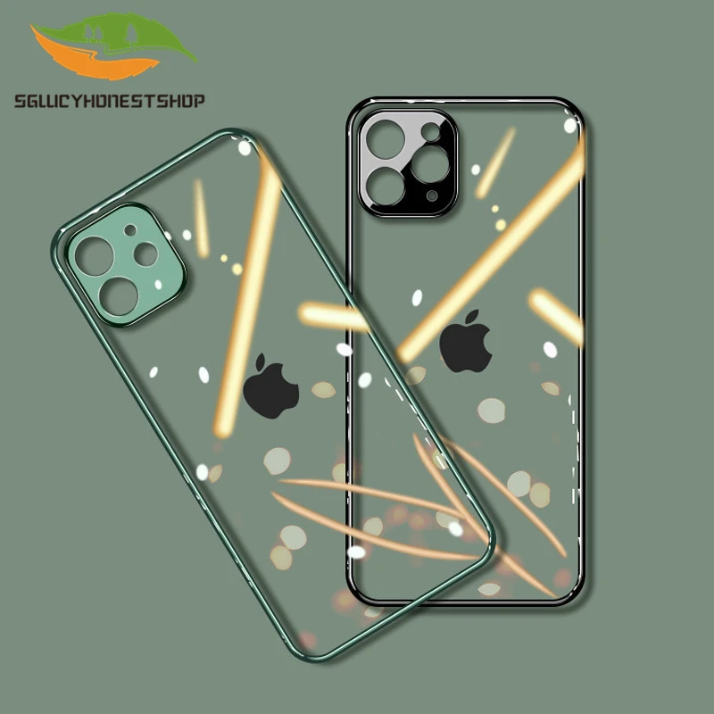 Прозрачный силиконовый чехол для iPhone 12 11 Pro MAX XS XR 8 7 Plus роскошный Ультратонкий
