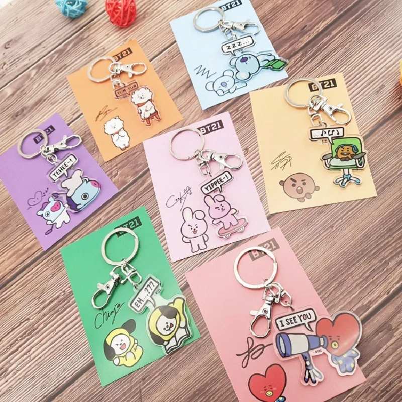 

2HQBTS Bangtan Boys Groups The same keychain pendant cartoon accessories around