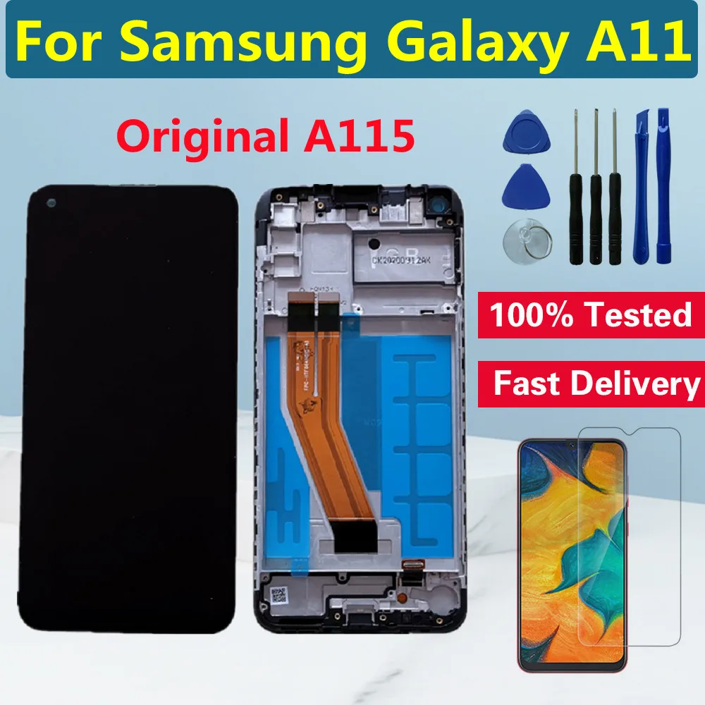 

6.4" LCD Screen Original For Samsung A11 SM-A115F LCD For Samsung A11 A115F A115F/DS LCD Screen Frame Touch Digitizer Assembly