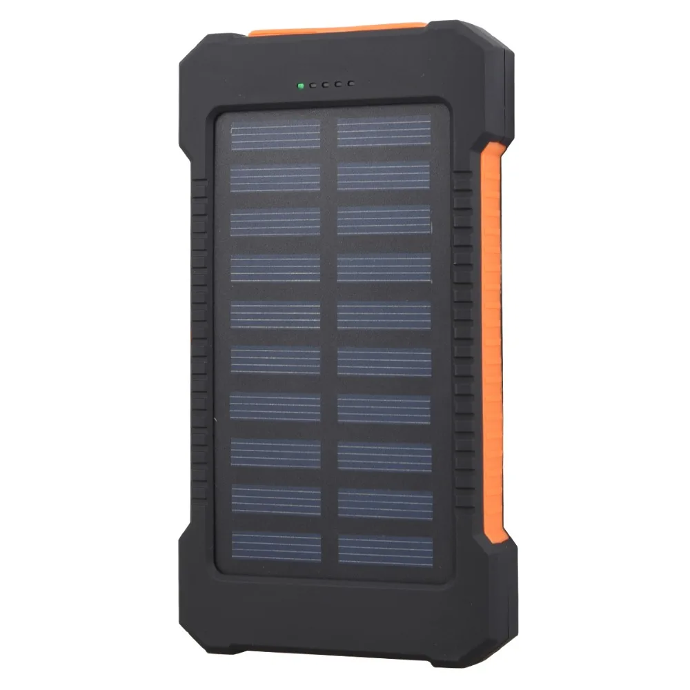 

10000mAh Portable Solar Power Bank Charger Dual USB Power Bank For iPhone 6 6S 7 Plus 8 Samsung External Battery PoverBank