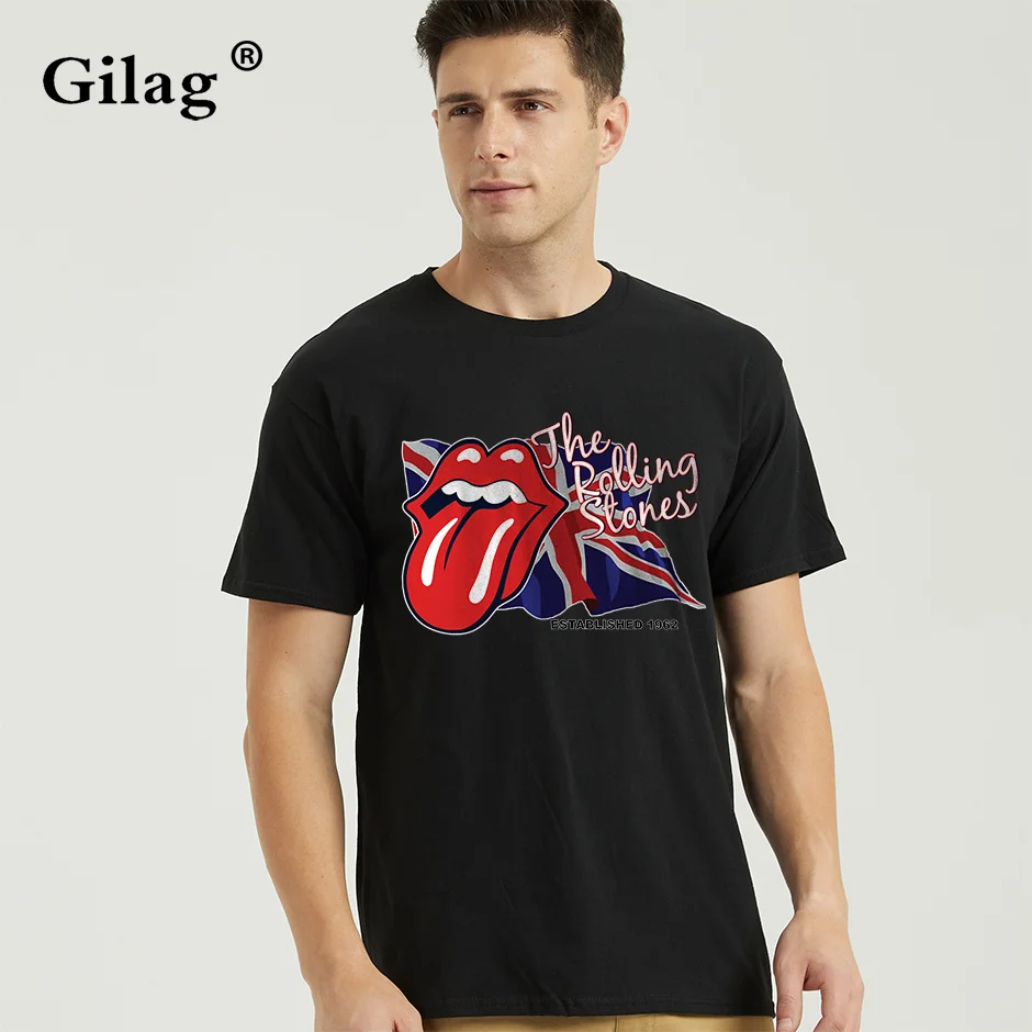GILAG футболка роллингов футболки дышащая хлопковая Футболка уличная крутая для