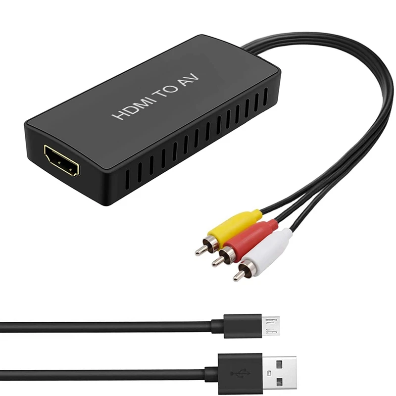 

HDMI-COMPatible to AV Converter Supports Pal/Ntsc Compatible Fire Stick, for Apple TV, DVD, Blu-Ray Player