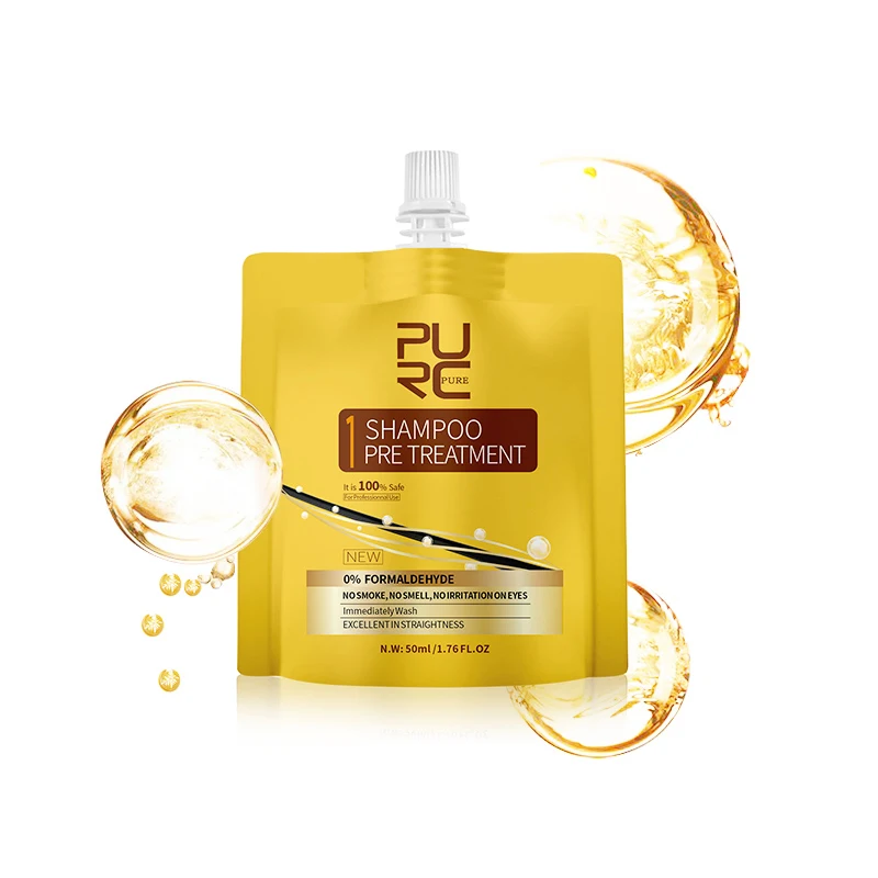 01 Purifying Shampoo 0% Кератиновое лечение, выпрямление волос, ремонт поврежденных, бесплатный фомалин, без дыма, без раздражения, мягкий Блестящий Уход за волосами - Цвет: 01 Purifying Shampoo