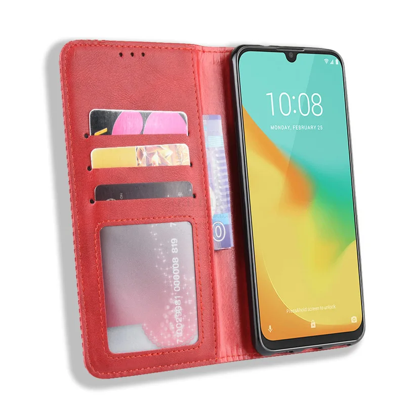 Роскошный тонкий кожаный флип-чехол в стиле ретро с магнитной застежкой для ZTE Blade