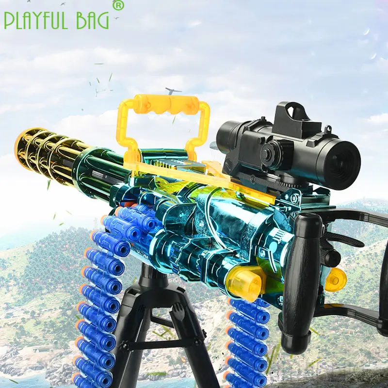 Outdoor sports gold Gatling soft bullet gun electric continuous fire children's toy boy chicken model gift nd13 | Игрушки и хобби