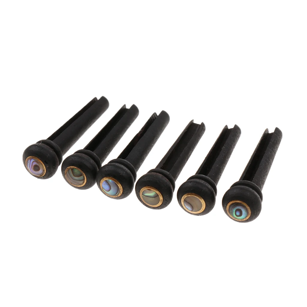 6x Abalone Dot Guitar Bridge End Pin Ebony &amp Large Green For Acoustic | Parts Accessories