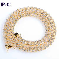 8mm miami link rhinestone cuban chain full iced out punk bling charm hip hop jewelry statement necklace for women gift
