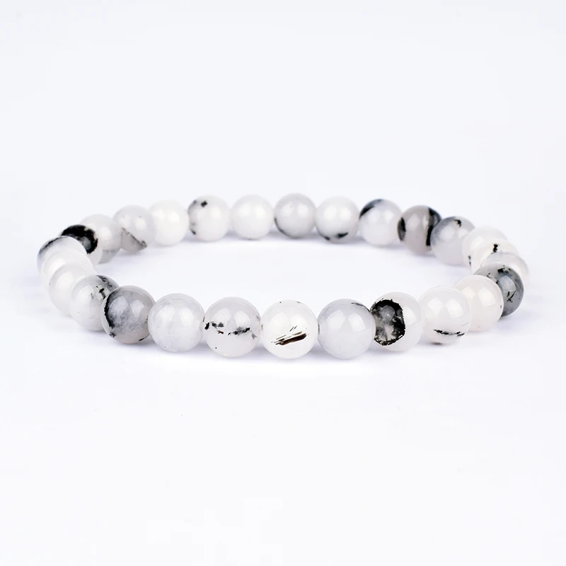 

Fashion Black QuartzRutilated Bead Bracelet Men Natural Tourmaline Bracelets for Women Black Tourmaline Jewelry Pulseira Hombres