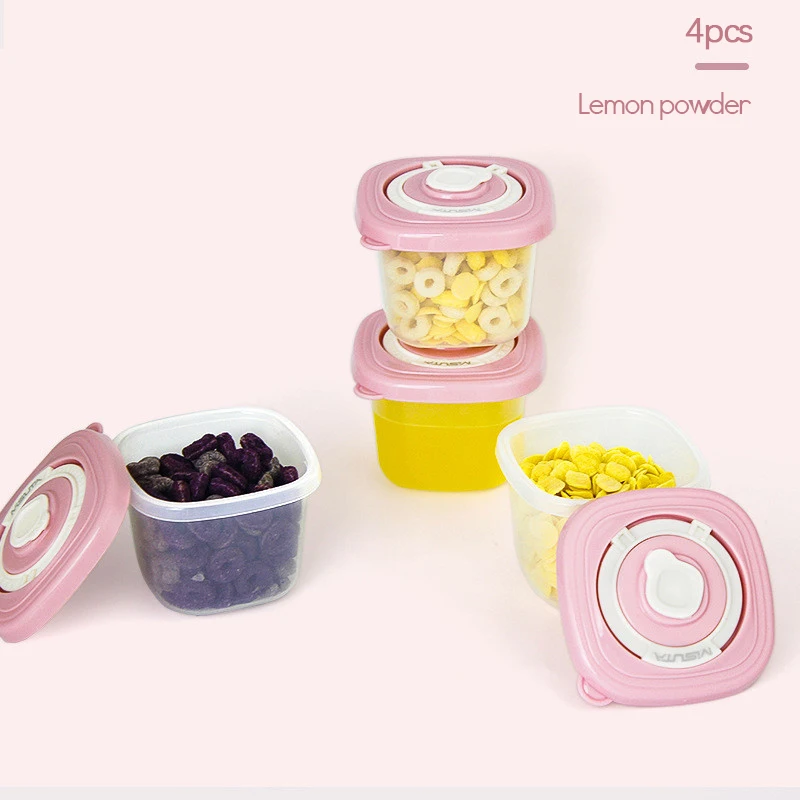 

4/6PCS Baby Timing Supplementary Food Box Portable Air-tight Air-tight Sealed Fresh-keeping Box Household Kitchen Accessories