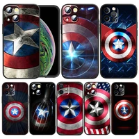 shield captain america marvel for apple iphone 13 12 pro max mini 11 pro xs max x xr 6s 6 7 8 plus se2020 soft black phone case