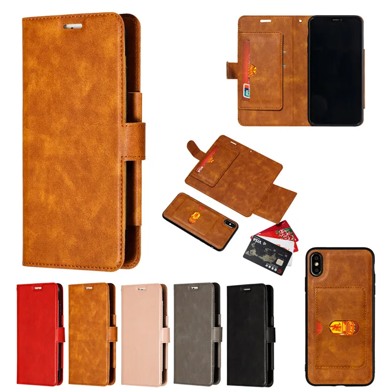 2 в 1 кожаный бумажник флип чехол для iphone XS MAX 7 8 plus кошелек Fundas X XR 6 6s Plus телефона| |