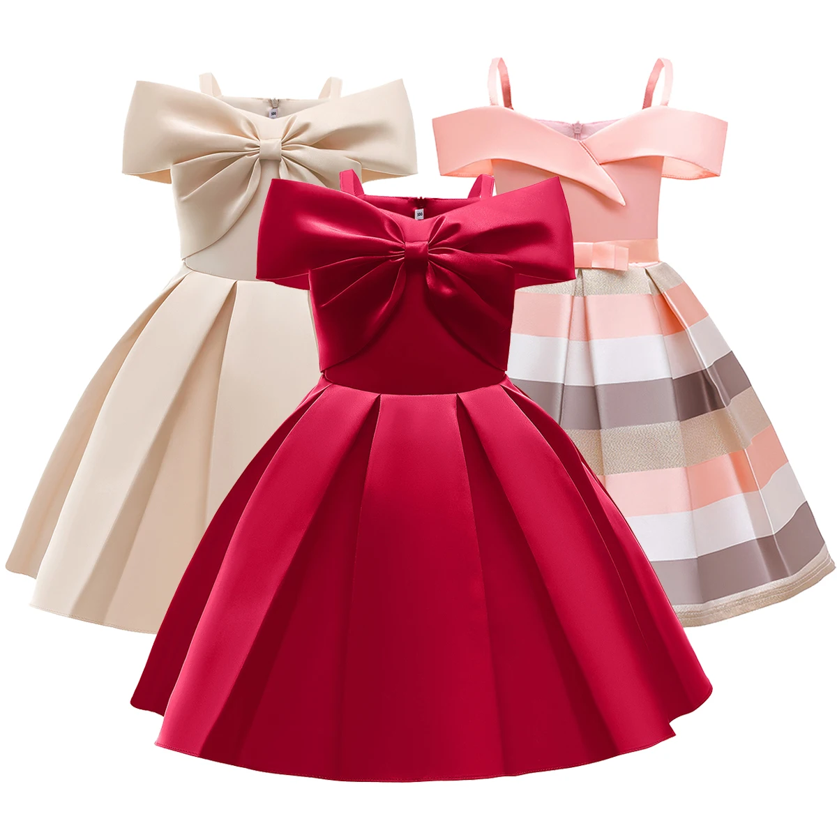 Платье для девочек Фланелевое с цветочным принтом на Рождество пышное 2020 |