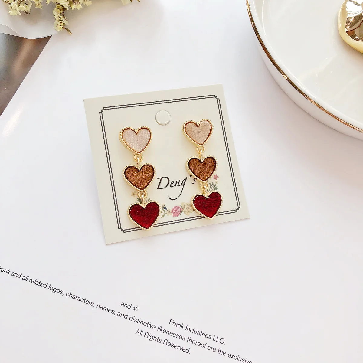 Женские бархатные серьги в форме сердца розовые синие коричневые милые для