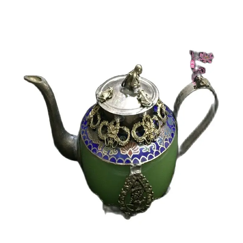Antique white copper imitation emerald agate water pot teapot wine pot furniture ornament Panlong
Antique white copper imitation emerald agate water pot teapot wine pot furniture ornament Panlong