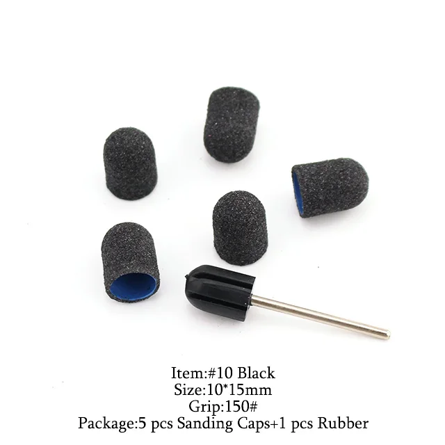 Black-3 5 шт./компл. шлифовальные круги Plactis Шлифовальная Пилка Для Ногтей полосы электрической пилочки для педикюра, фрезер для маникюра, машинка аксессуары для ухода за ногтями - Цвет: Black-3