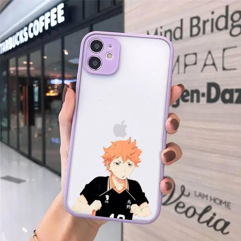 

Anime Hinata Shoyo Haikyuu volleyball Phone Case matte transparent For iphone 7 8 11 12 plus mini x xs xr pro max cover