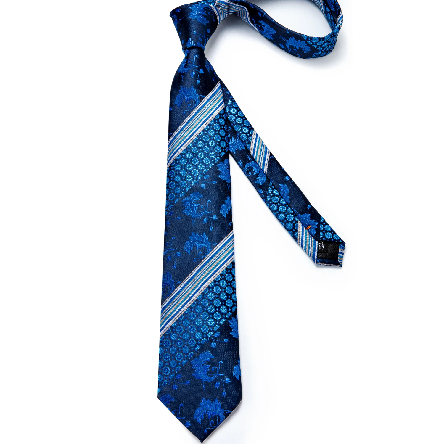 

New Classic 100% Silk Men's Ties 8cm Blue Plaid Dot Striped Business Necktie Handkerchief Wedding Party Tie Set Gravatas DiBanGu