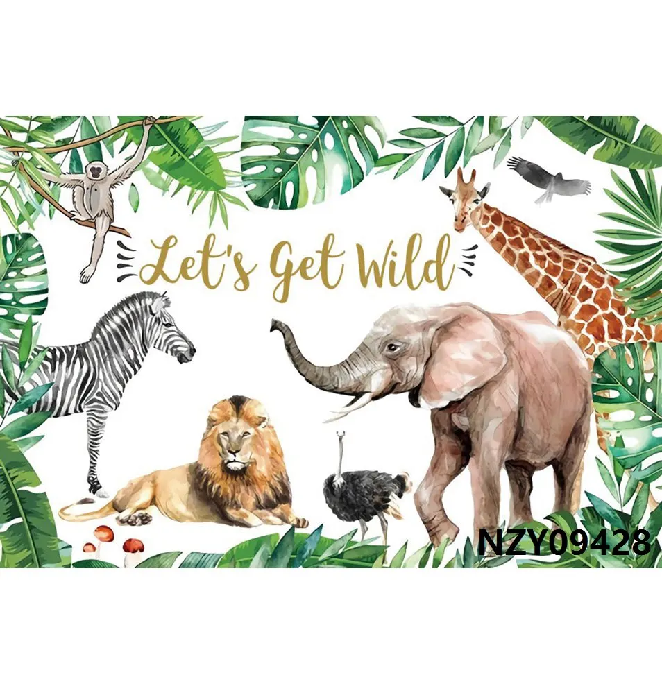 

Nitree Tropical Jungle Forest Wild Animal Safari Party Newborn Baby Shower 1st Birthday Backdrop Vinyl Photography Background 13