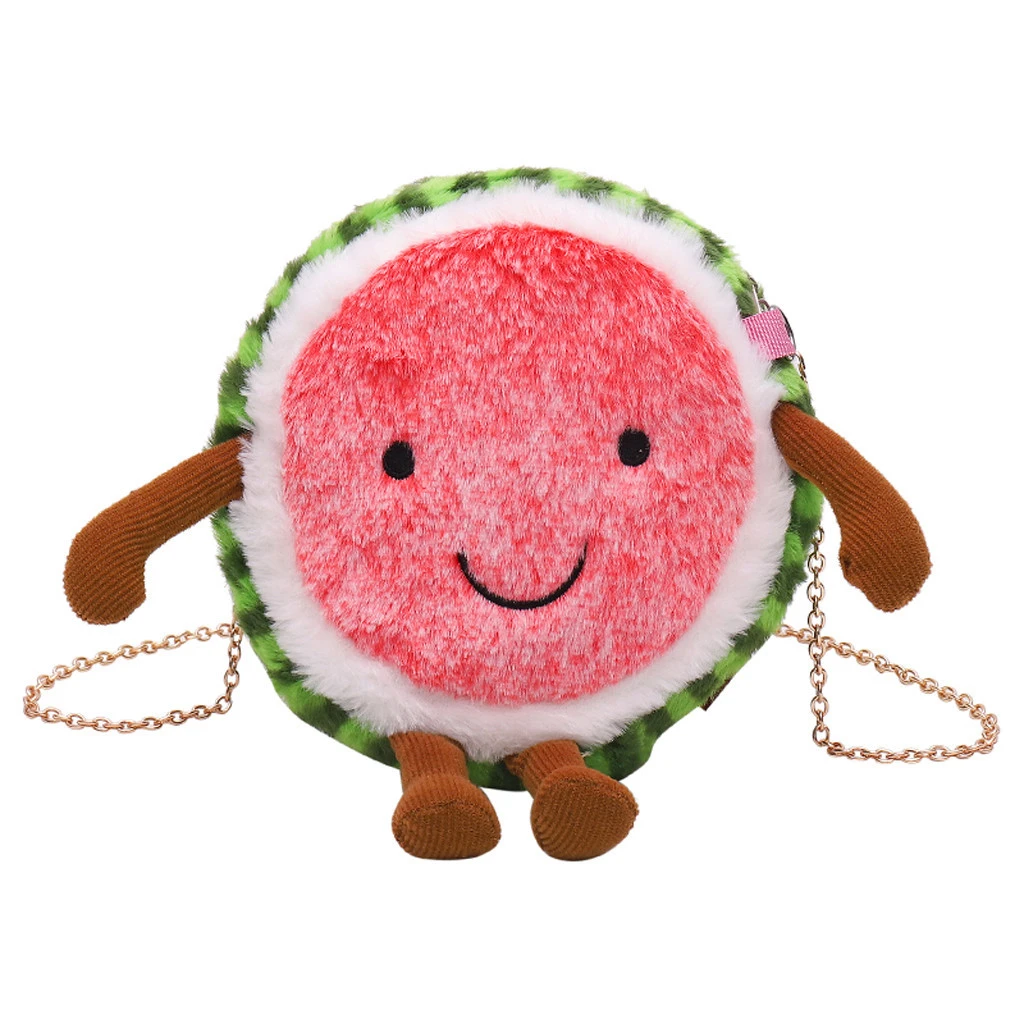 Женская сумка через плечо с милым арбузом плюшевая фруктовой цепочкой 1018|Сумки