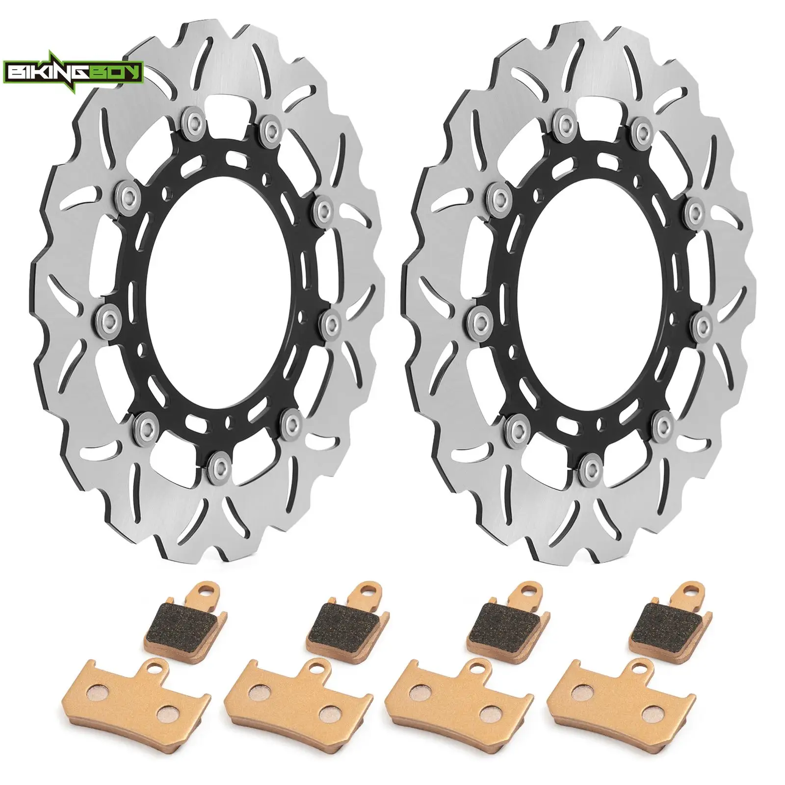 

BIKINGBOY 310mm Front Brake Discs Disks Rotors + 4 Set Pads For Yamaha YZF R1 2007 2008 2009 2010 2011 2012 2013 2014 Full Set