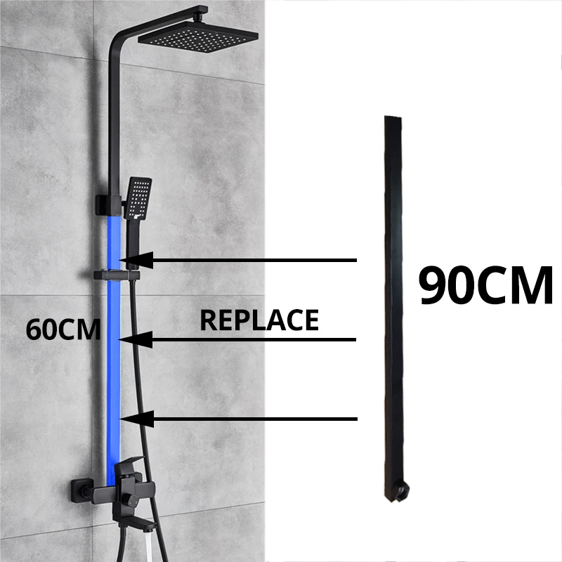 Uythner 90 см труба бар удлиненная для душа удлинитель смесителя крана|Направляющие