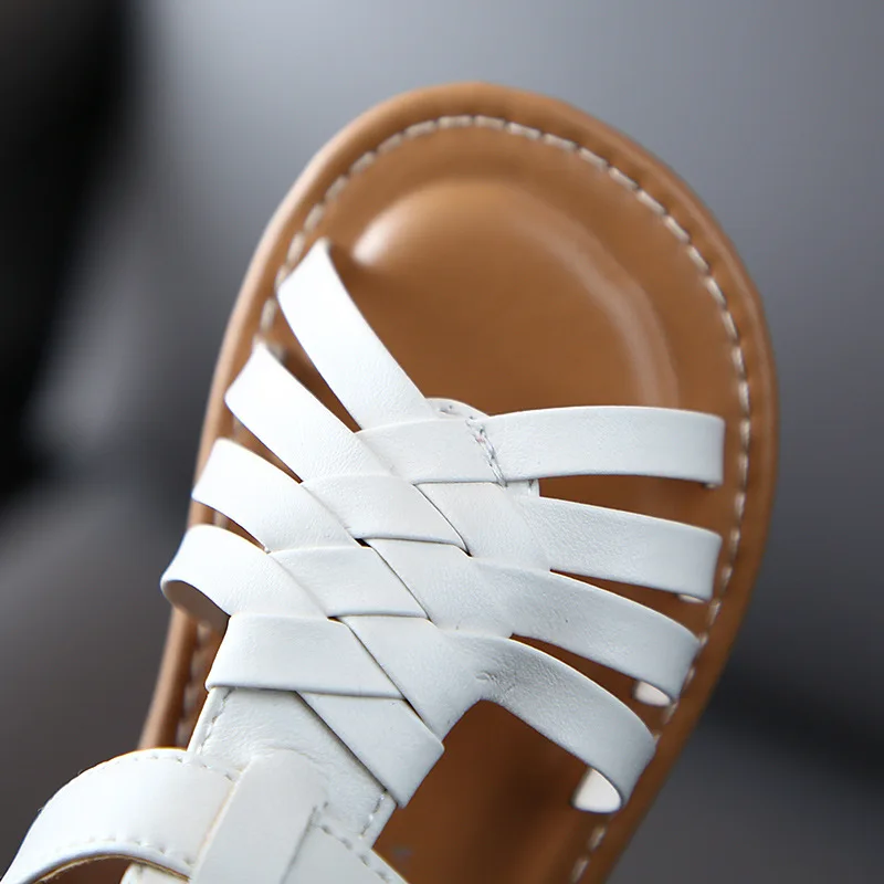 Детская обувь Новинка лета 2020 Детские плетеные сандалии с мягкой подошвой