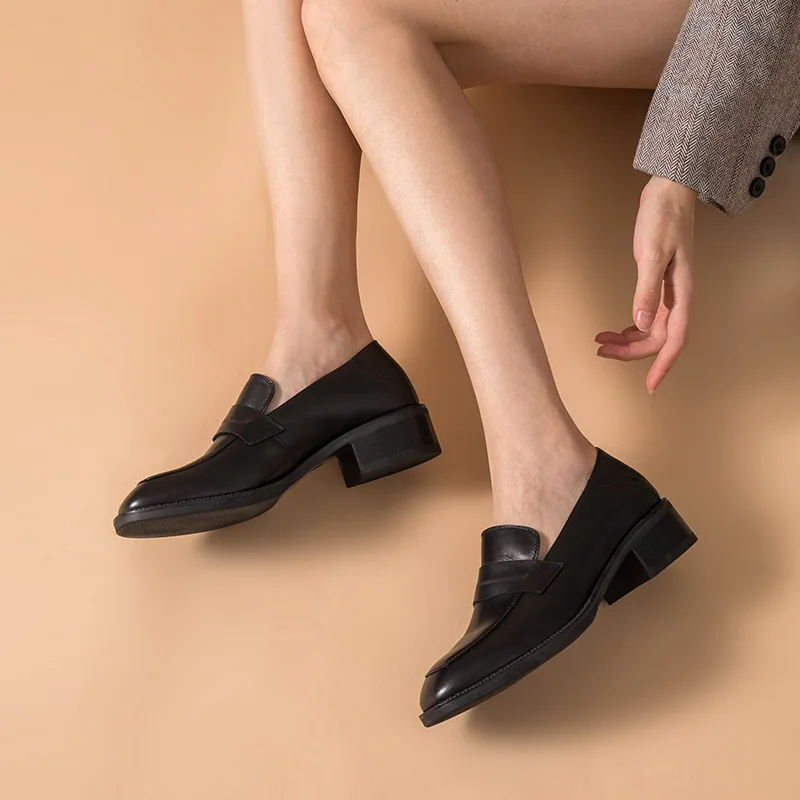 Женские лоферы без застежки BeauToday офисные повседневные туфли из натуральной