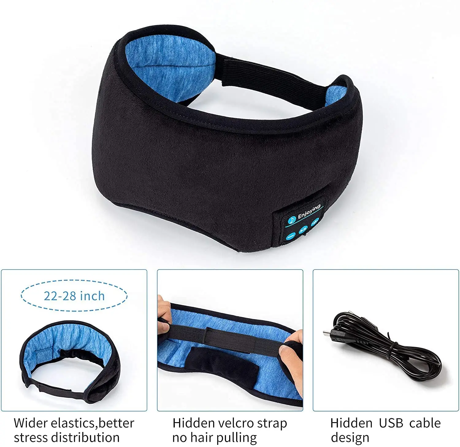 Kup Słuchawki Sleep Bluetooth Maska Na Oczy Bezprzewodowa Muzyka Bluetooth Travel Zestaw Głośnomówiący Maska Do Spania Z Wbudowanymi Głośnikami Mikrofon