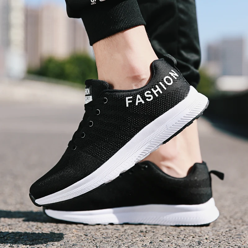 zapatillas Men Tennis Shoes Sneakers Breathable Mesh Outdoor Lace-up Athletic Shoes Wear-resistant Sport Shoes Chaussure Homme