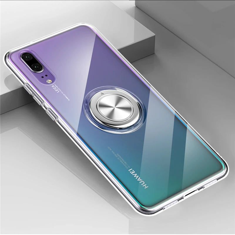 Противоударный прозрачный силиконовый защитный чехол для huawei P20 Pro P30 Lite mate 20 металлический чехол с кольцом-подставкой huawei P20Pro чехол P 20 On