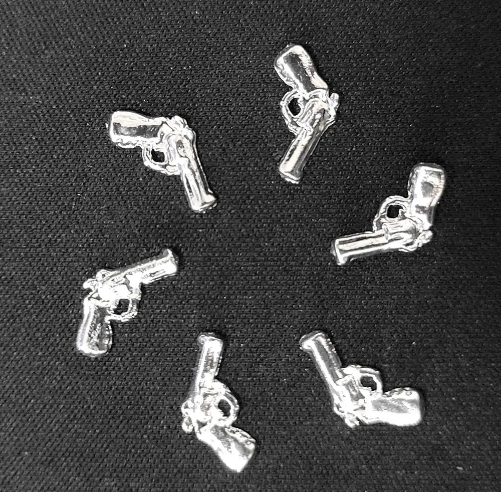 40 шт. металлические гвоздики для нейл-арта украшения ногтей серебряный стимпанк