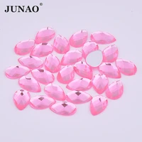 junao 813mm 1825mm light pink flatback drop rhinestone applique non sewing crystal strass acrylic stone for clothes decoration