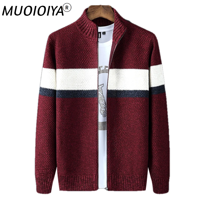 

Striped Mens Clothing Cardigan Casual Formal Turn Collar Sweater Men Knitted Knit Wear