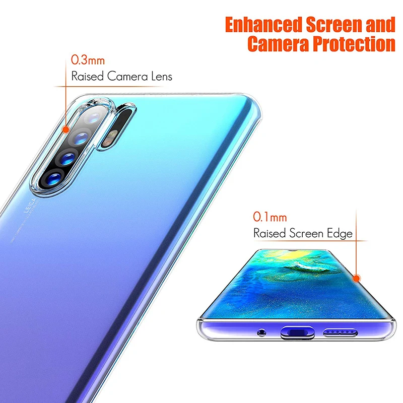 Прозрачный чехол из ТПУ для huawei P30/P30 Pro/P30 Lite Мягкий силиконовый тонкий прозрачный