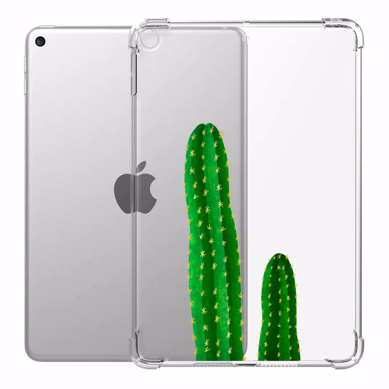 

Case for iPad 10.2 10.5in iPad Air 3 Cactus Set Cases Transparent Silicone Reinforced Corners Soft Cover for iPad Mini 1 2 3 4 5